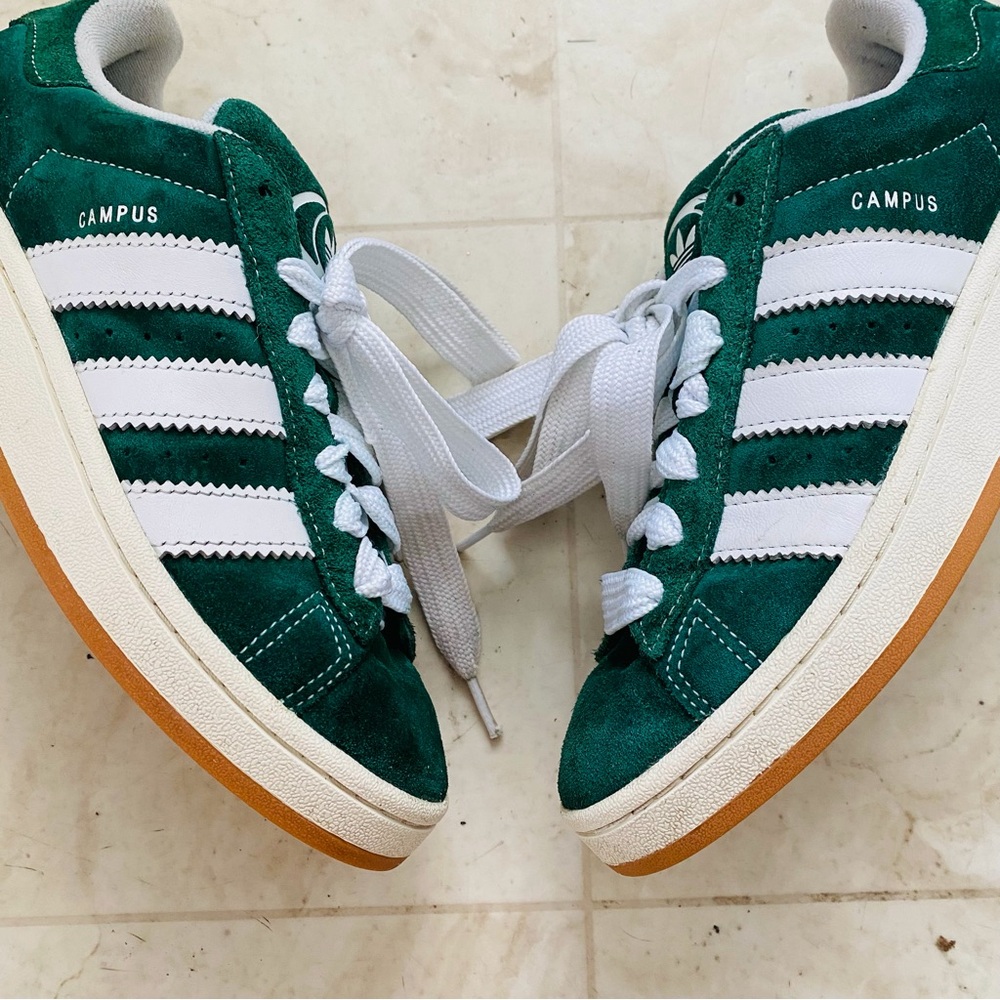 $110 Adidas Campus 00s Green Suede Lace-up Low Top Shoes Sneakers Women's Size 8 - Picture 7 of 14